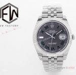 Swiss Grade Replica Rolex Datejust Wimbledon 41 EWF Cal.3235 Gray & Green Roman Dial Watch